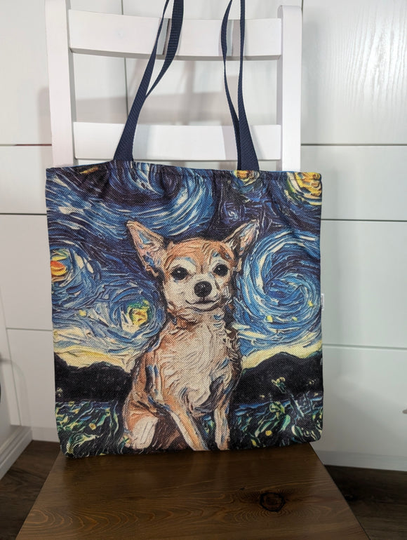 Sacoche Fourre-tout / Chien / Bleu / Chihuahua