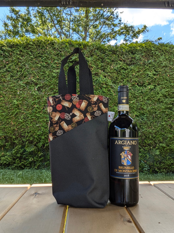 Sac à vin / Noir / Bouchon de vin